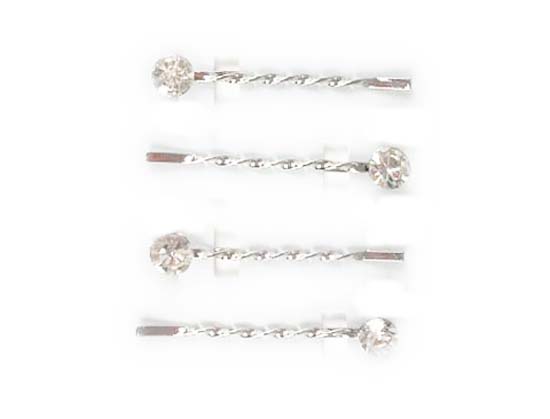 Silver Crystal Wing Clip