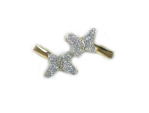 Silver Crystal Wing Clip