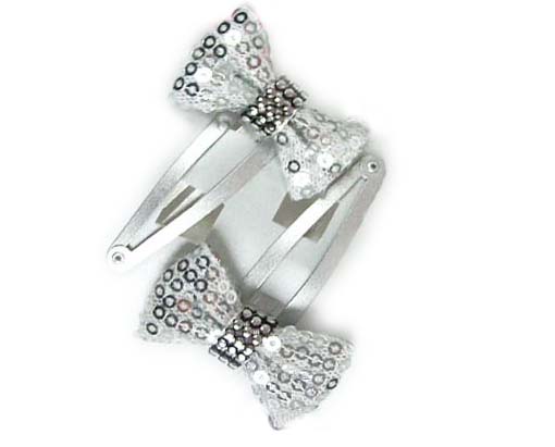 Silver Crystal Wing Clip